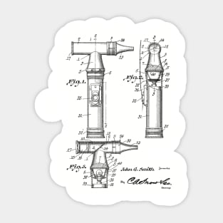 Otoscope Vintage Patent Drawing Sticker